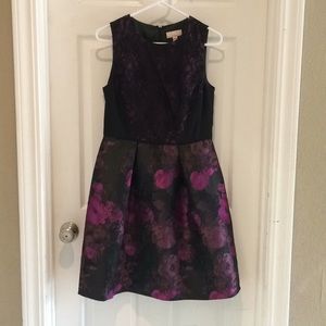 Cocktail Dress in Fuchsia and Black With Lace
